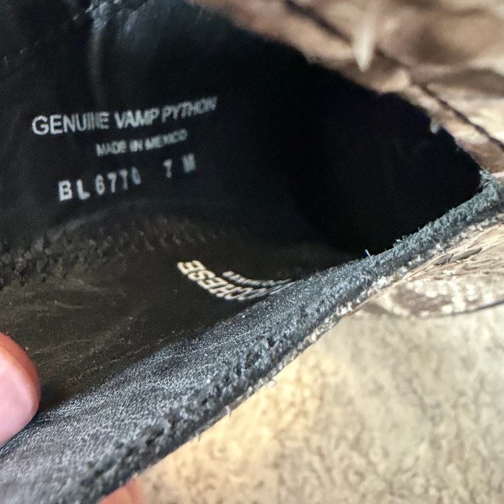 Lucchese Vamp Python Ankle Boots 7M - image 5